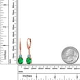 thumbnail image 2 of Gem Stone King 18K Rose Gold Plated Silver Green Nano Emerald and Blue Zircon Dangle Earrings for Women with Lab Grown Diamond (4.03 Cttw, Oval 9X7MM), 2 of 3