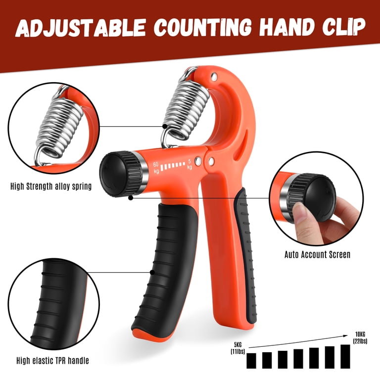 Hengguang 6-Piece Hand Grip Strengthener Kit, 22-132 Lbs photo 5