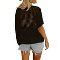 thumbnail image 2 of Shine Up Crochet Beach Coverups Women Swimsuits Summer Short Sleeve Blouses Knit Hollow Out Tops, 2 of 6