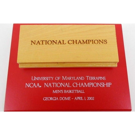 Maryland Terrapins 2002 NCAA National Championship basketball floorboard plaque
