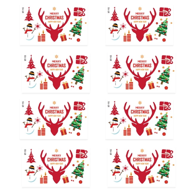 Tatuajes navideños, divertidas pegatinas para la cara, tatuajes de dibujos animados