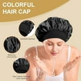 thumbnail image 6 of Elastic Sleeping Night with Elastic Wide Band Extra Sleeping Satin Bonnet Smooth High Density Women Braids Curly Night Hat Sleeping for Home Salon, 6 of 8