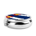 thumbnail image 3 of Colorado Snow Mountain Round Pill Box Small Pill Case For Purse Pocket Medicine Organizer Travel Pillbox Portable Pill Container, 3 of 6