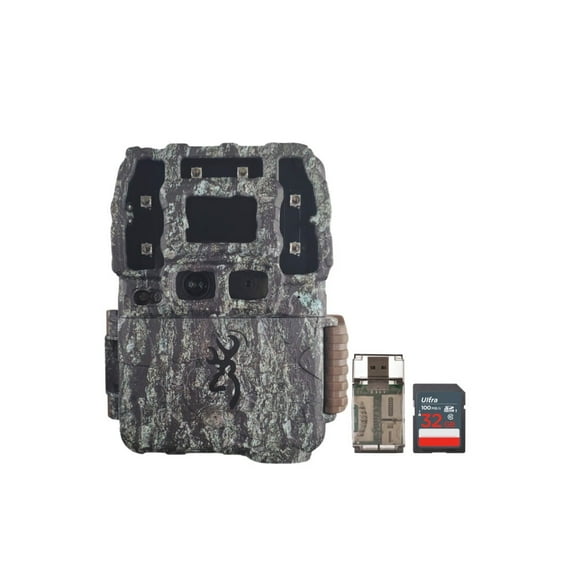 Browning Trail Cameras Strike Force Pro DCL Nano 26MP Trail Camera with Dual Camera Lens Technology Bundle with 32GB Ultra SDHC UHS-I Memory Card and High Speed Card Reader (3 Items)