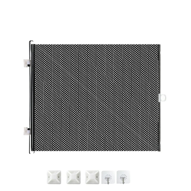Clôture pour Animaux en PVC Sans Perçage Clôture pour Animaux Partition Anti-Saut Porte pour Animaux Barrière pour Chats Rétractable Clôture pour Animaux Clips Solides