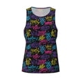 thumbnail image 4 of Xecao Graffiti Art Men's Tank Top Workout Quick Dry Sleeveless Gym Jogging Muscle Shirts Summer Swim Beach Tops, 4 of 9