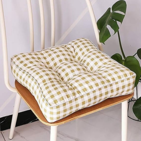 Zhuge 1PC Indoor Outdoor Bohemian Square Chair Cushion Seat Pad Floor Cushion Pillow ,Grid Green 1, 18"X18"