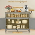 thumbnail image 6 of Costway Costway Kitchen Sideboard Buffet Server Cupboard Storage Cabinet with 2 Doors Grey, 6 of 11