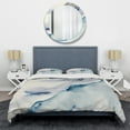 thumbnail image 3 of Designart "Sapphire Blue Celestial Scene IX" Abstract Liquid Ink Bedding Covert Set - Modern Blue Abstract Bed Set With 2 Shams, 3 of 6