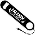 thumbnail image 2 of 7inch Funny Sarcasm Art Stainless Steel Bottle Opener with PU Leather Cord Text Black Beer Opener Flat Beverage Opener for Home Bar Restaurant Pub Kitchen Restaurant, 2 of 7