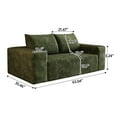 thumbnail image 2 of NeoKo Corduroy 2-Seater Loveseat | 63" Deep Seat Comfy Sofa | No Assembly Green Sofa, 2 of 8