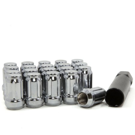 For Chevrolet 20pc Chrome Tuner Spline Drive Small Diameter Acorn Lug Nuts 7/