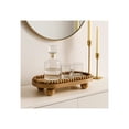 thumbnail image 3 of Tray for House and Coffee Table Decor - Elevated Wood Tray with Round Ball Feet for Centerpiece Table Decorations - Rustic Home Accent Perfect as Trinket, Jewelry, or Bathroom Vanity Tray - 4" Brown, 3 of 11