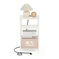 thumbnail image 5 of Furinno Moretti 3-Tier Metal Frame Open Storage Side Table, End Table with USB and Type-C Charging Station, White/White, 5 of 6