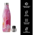 thumbnail image 3 of Botella de Agua Acero Inoxidable S'well, Recipientes con Aislamiento al vacío Triple Capa, Mantienen Bebidas Frías 36 horas y Calientes 18, Libre de BPA, Perfecta Viajar, Ágata Rosa, 500 ML, 3 of 5