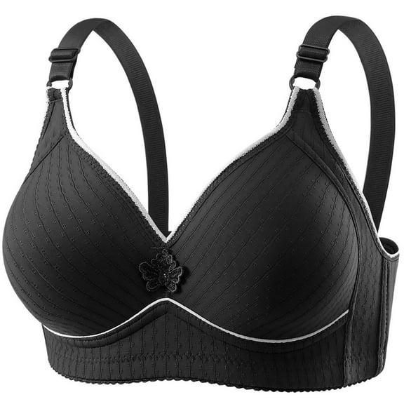 successthop Wireless Bras for Women Plus Size Plunge Soft Adjustable Straps Solid Seamless Comfortable Sport Bralette