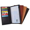 thumbnail image 2 of Genuine Leather Checkbook Cover Register Holder Slim Wallet for Men & Women, 2 of 28