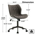 thumbnail image 5 of YOUNIKE Armless Office Chair, Faux Leather Desk Chair with Wheels, Upholstered Task Chair, High Back Swivel Rolling Chair, Height Adjustable, Brown Same-Colored Bottom, 5 of 14