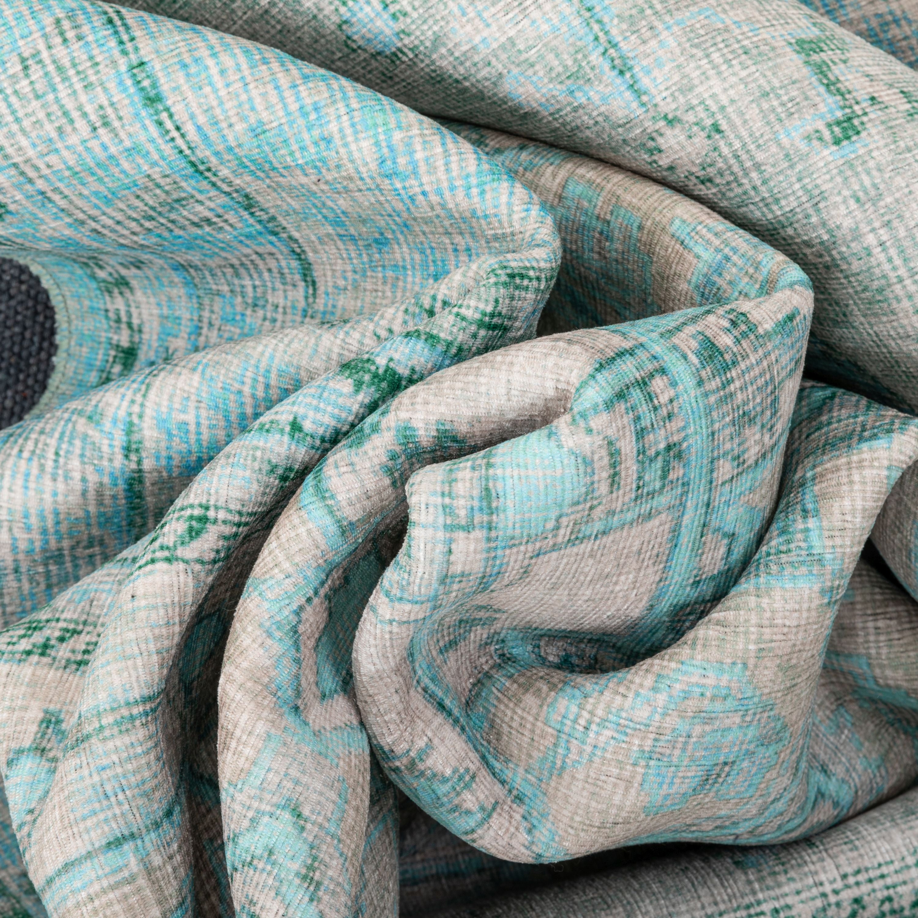 Well Woven Nile Gila Vintage Bohemian Medallion Botanical Border Green 5' x 7' Machine Washable Flat-Weave Area Rug
