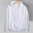 thumbnail image 3 of comerut Men Autumn Coat Solid Color Hooded Hat Long Sleeves Thick Warm Plush Loose Winter Hoodie for School, 3 of 8