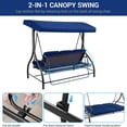 thumbnail image 6 of LAZY BUDDY 3-Seat Patio Swing, Outdoor Porch Swing with Adjustable Canopy & Cushions, Steel Frame, 750lbs, 6 of 8