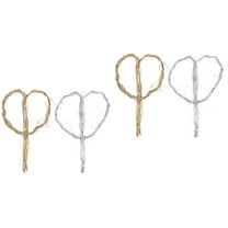 WORGEOUS 4 Pcs  Wicker Wreath Frames Flower Arranging Holder Heart Flower Bouquet Forms