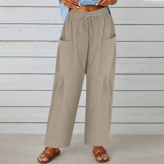 SIYUDAN Womens Pants Casual Pants Khaki Adult Womens Pants Loose Fitting Pants For Women High Waisted Trousers Women With Pockets Women'S Fall Pants