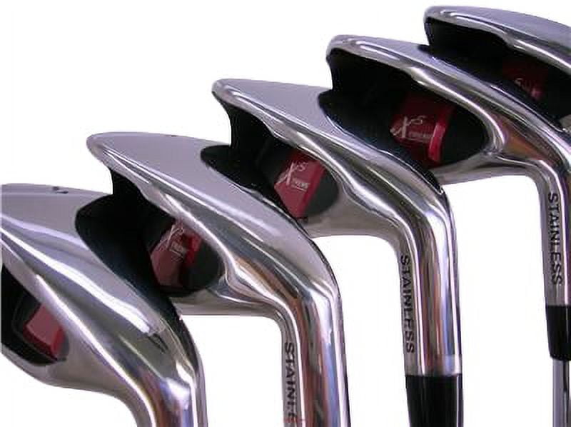 Extreme X5 Wide Sole iBRID Iron Set +1 inch Over Big & Tall Men's Complete 8-Piece Iron Set (4-SW) Right Handed Regular Flex R Flex Club (Tall 6'0"+ / +1" Over) with Midsize Black Pro Velvet Grips