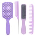 thumbnail image 2 of Peine de cola, juego de cepillos para el cabello de 4 piezas Juego de peines y cepillos para el cabello Tecnología de vanguardia, 2 of 9
