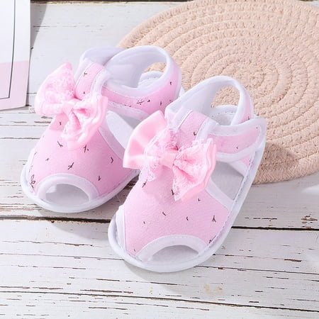 

BTJX Baby Girls Boys Soft Toddler Shoes Infant Toddler Walkers Shoes Lace Bow Princess Shoes Sandals