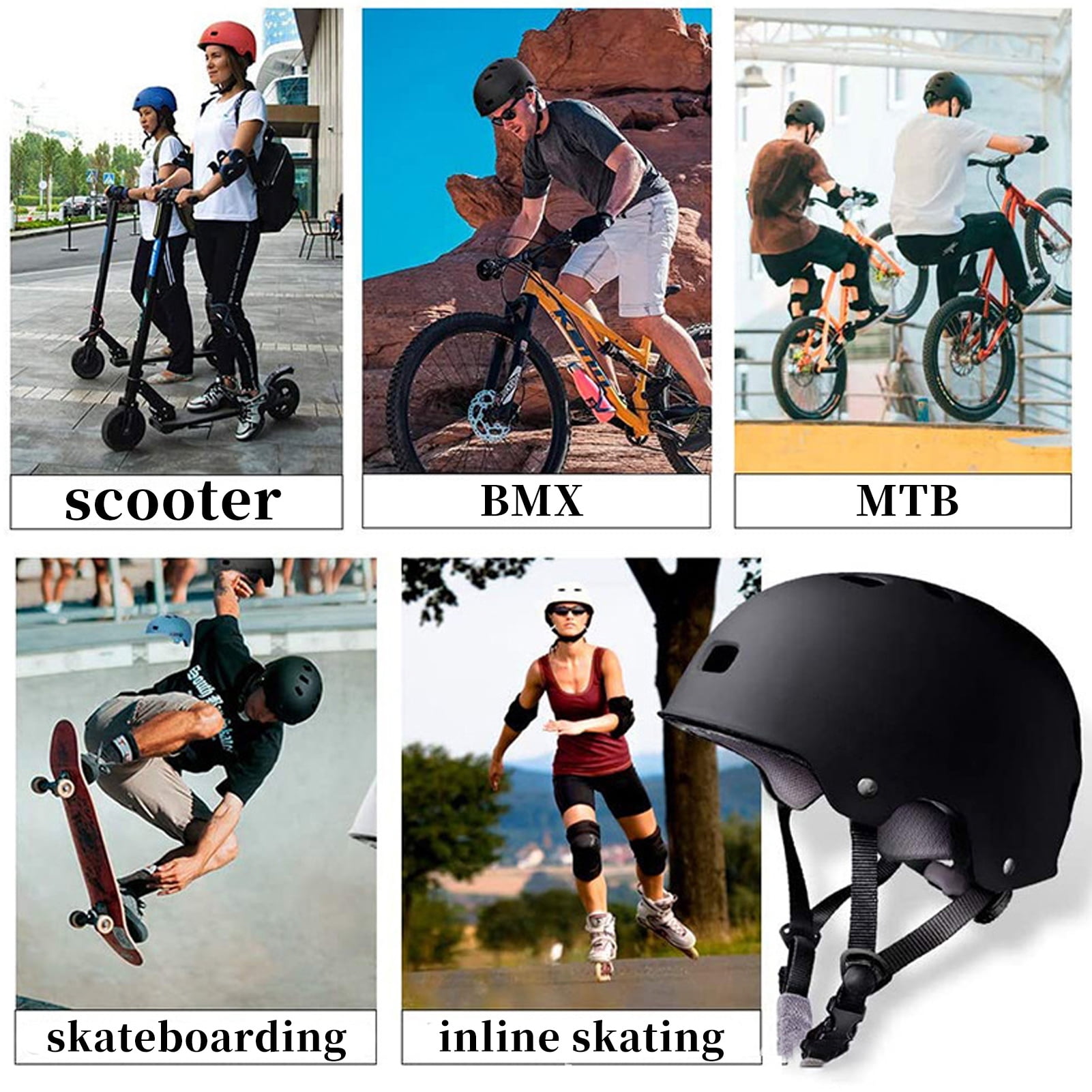 Riousery Kids Youth Skateboard Cycling Helmet Ventilated Scooter Roller Skate Inline Skating Helmet, Size L (54-60cm / 21.3-23.6 inches)