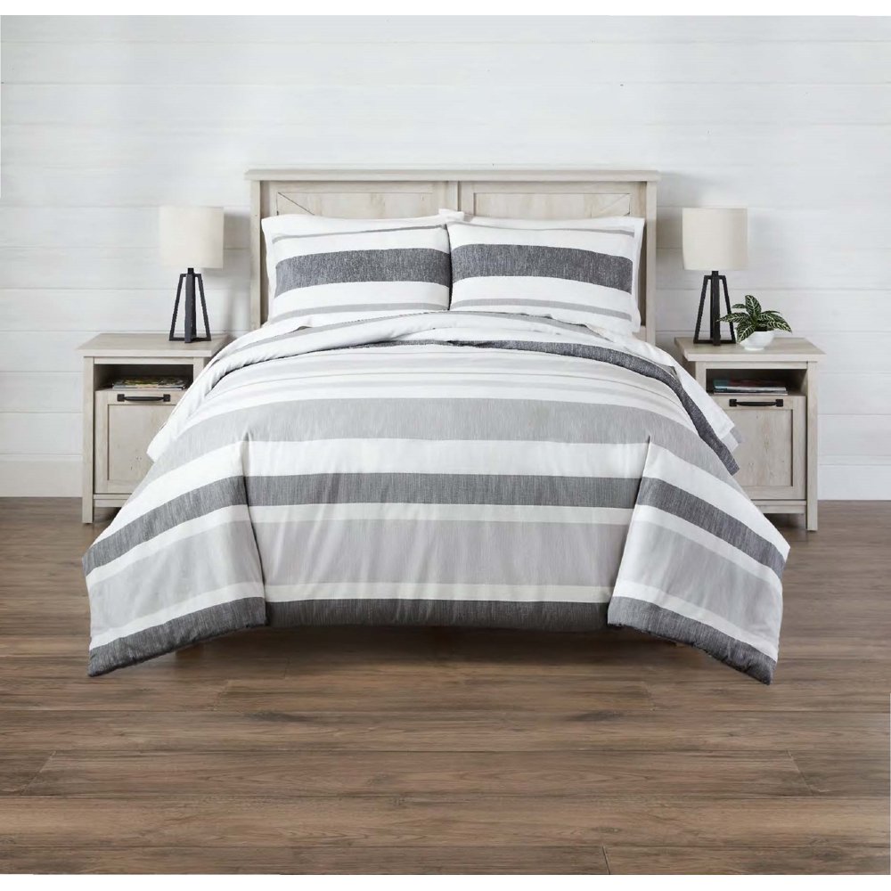 Better Homes & Gardens 3Piece King Bold Grey Stripe Comforter Set
