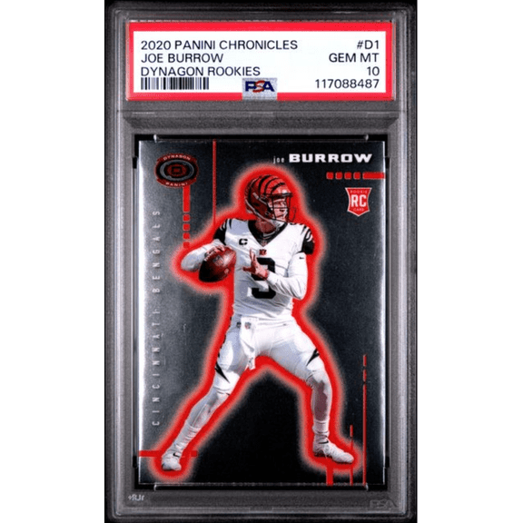 Graded 2020 Panini Chronicles Joe Burrow #D1 Dynagon Rookies Rookie RC Football Card PSA 10 Gem Mint