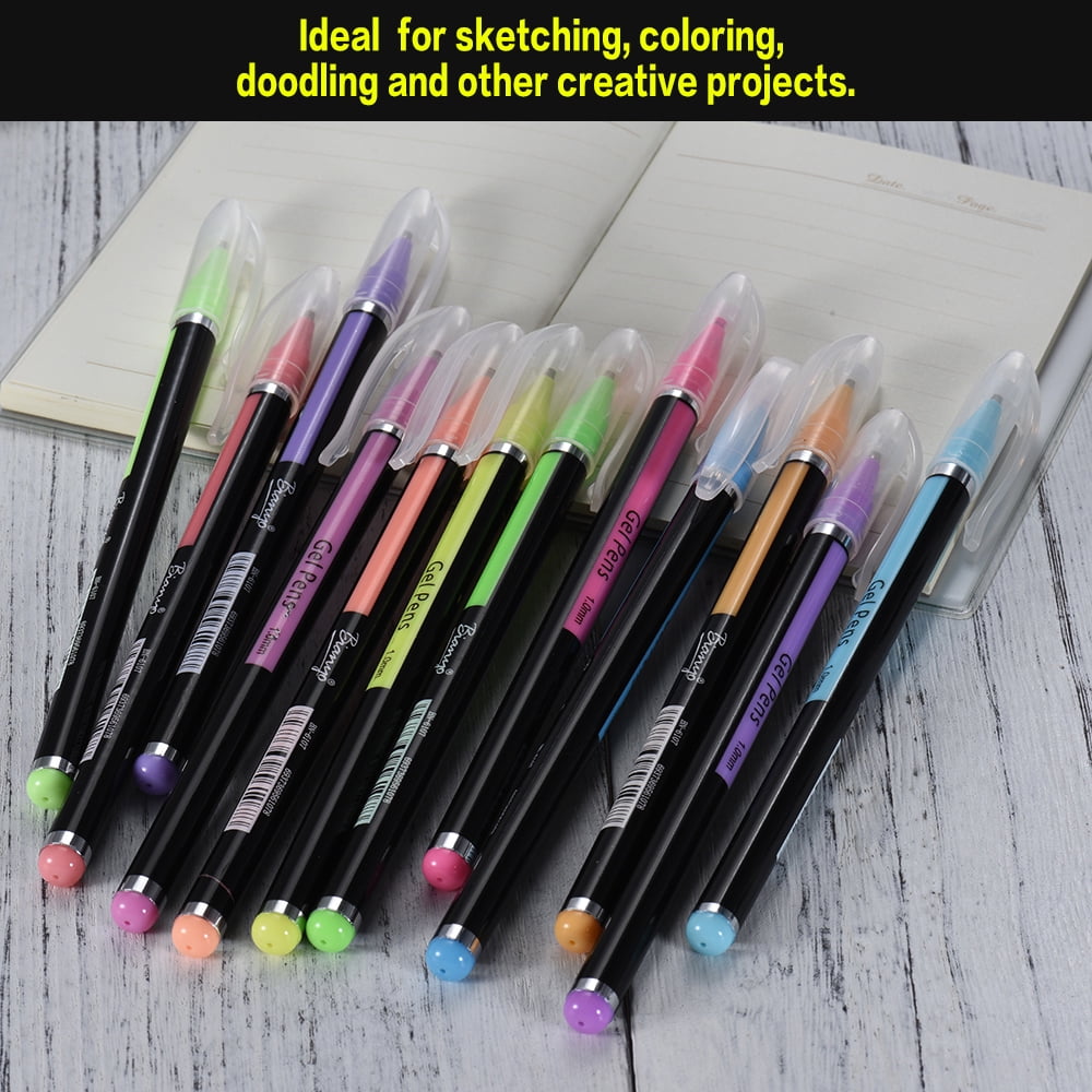 48 Colors Gel Pens Includes Glitter/ Neon/ Gouache/ Metal Pens Marking Highlighting Drawing for