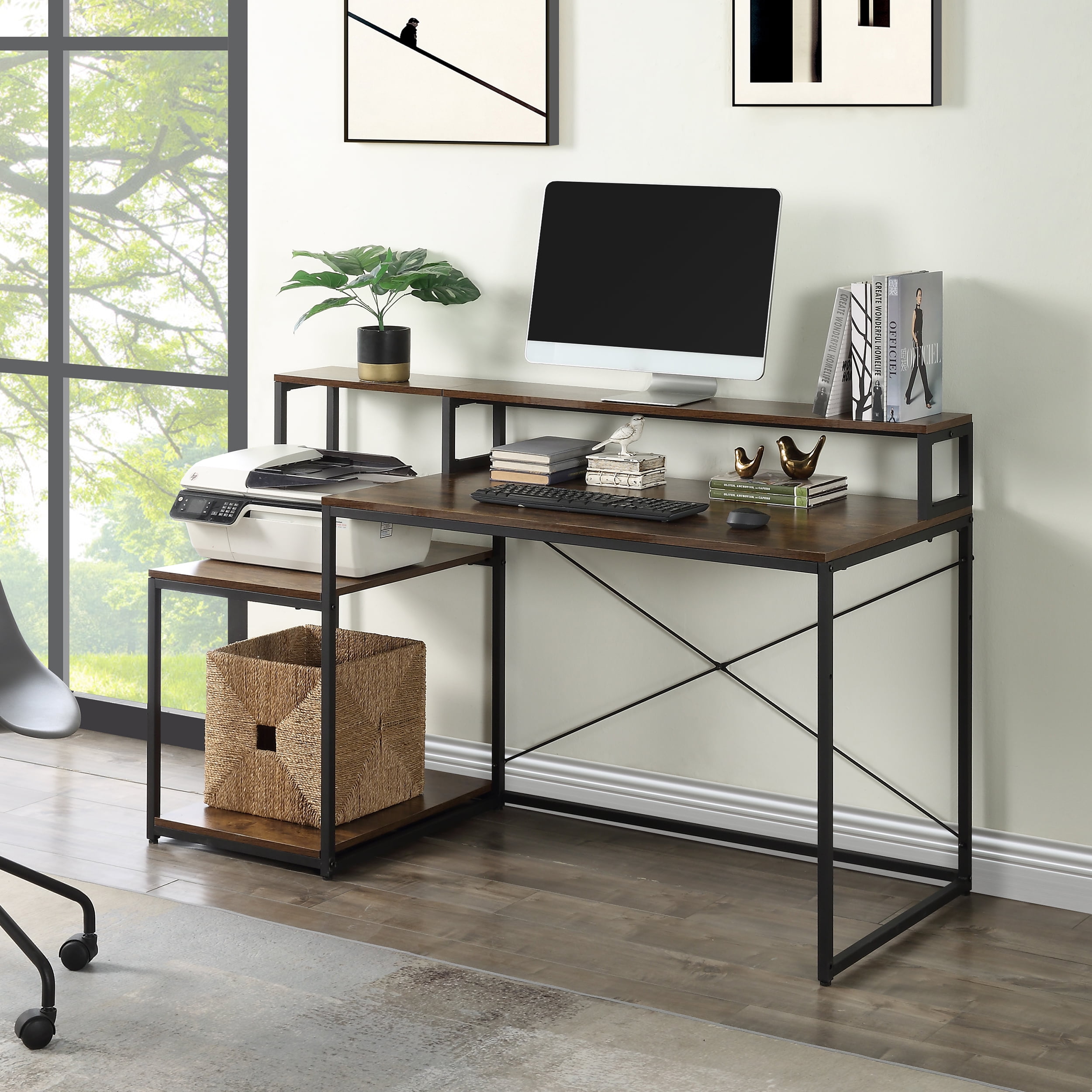 Details about   Folding Computer Desk PC Laptop Table WorkStation Home Office Furniture W/ Shelf 