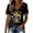 X-608Black, variant on Women's T Shirts Linen Short Sleeve V Neck Graphic Skeleton Embroidered Fashion Soft Breathable Tee Top For Casual Daily Wear,Black,L