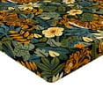 thumbnail image 4 of Ambesonne Jungle Boho Fitted Sheet, Tiger and Flora Patter, King Size, Peacock Green Apricot, 4 of 5