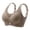 Coffee, variant on Women Front Side Buckle Lace Edge Without Steel Ring Movement Seamless Gathering Adjustment Yoga Sleep Large Bra Brown 6XL