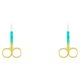 thumbnail image 1 of Alicates para cutículas Jumpingount Tijeras de acero inoxidable Recortadora de cejas Pulverizar Oro Verde 2Conjunto, 1 of 6