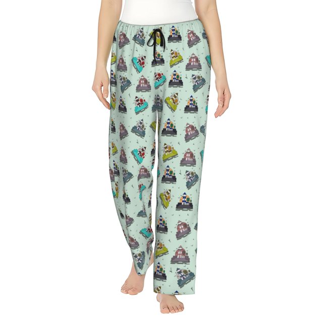 Fotbe Lighthouse Pantalones de Pijama para Mujer, Pantalones de Dormir, Pantalones Pj con Cordón y Bolsillos-XX-Large