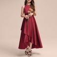 thumbnail image 4 of NIEWTR Robes pour Filles Coupe Classique Évasée Sans Manches Robe d'Été Douce et Confortable Tenue de Pique-Nique (Vin, 3-4 Ans), 4 of 5