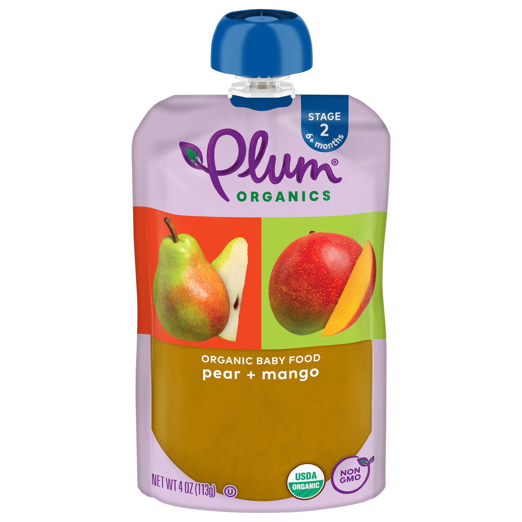 Plum Organics Stage 2 Organic Baby Food Pear and Mango 4oz Pouch