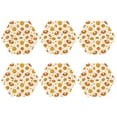 thumbnail image 2 of Pofeuu Pumpkin Maple Leaves Print Leather Coasters Set of 6, Round Cups Mugs Mat Pad for Home Kitchen Heat Resistant Drink Coasters,Hexagon, 2 of 7