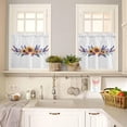 thumbnail image 2 of Tier Curtains 36 Inch Length, Sunflower Lavender Spring Yellow Floral Purple Plant Rod Pocket Short Kitchen Curtains 2 Panels, Farmhouse Window Treatment Tiers for Cafe Bathroom, 27.5”x36”, 2 of 4