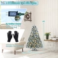 thumbnail image 4 of Mayhihi 4ft Prelit Flocked Artificial Christmas Tree with 150 Warm White Lights Snow Frosted Pine Design for Home Office Decor, 4 of 6