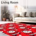 thumbnail image 2 of ODIKA 6'x9' Machine Washable Non-Slip Area Rug, Festive Jolly Santa Complete Bathroom Holiday Gift Package High Traffic Rug, Red, 624901, 2 of 7