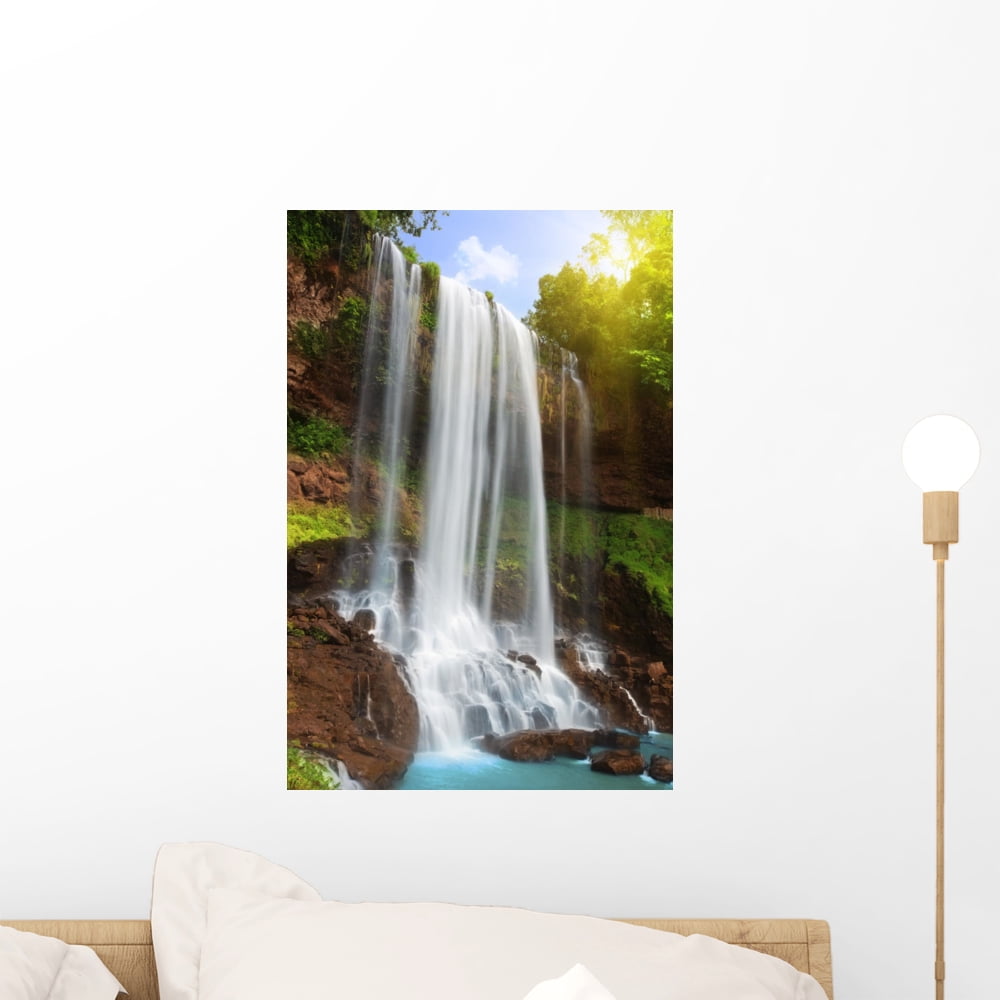 Waterfall Wall Mural by Wallmonkeys Peel and Stick Graphic (18 in H x ...