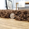 thumbnail image 4 of Maxy Home Bella Solid Brown 5 ft. x 7 ft. Shag Area Rug, 4 of 7