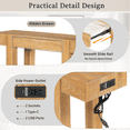 thumbnail image 6 of Tcbosik 47.2 inch Console Table with Charging Station, Entryway Table with Storage Drawer, Behind Couch Table for Living Room, Hallway, Foyer, Natural, 6 of 9