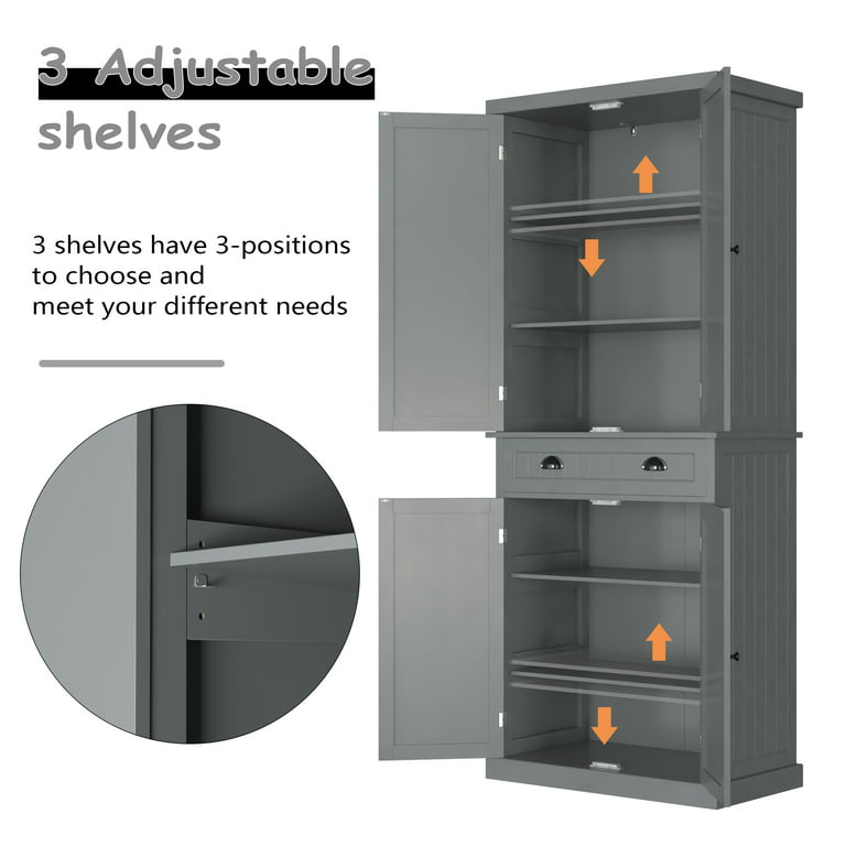 Traditional Freestanding Storage Cabinet with Adjustable Shelves